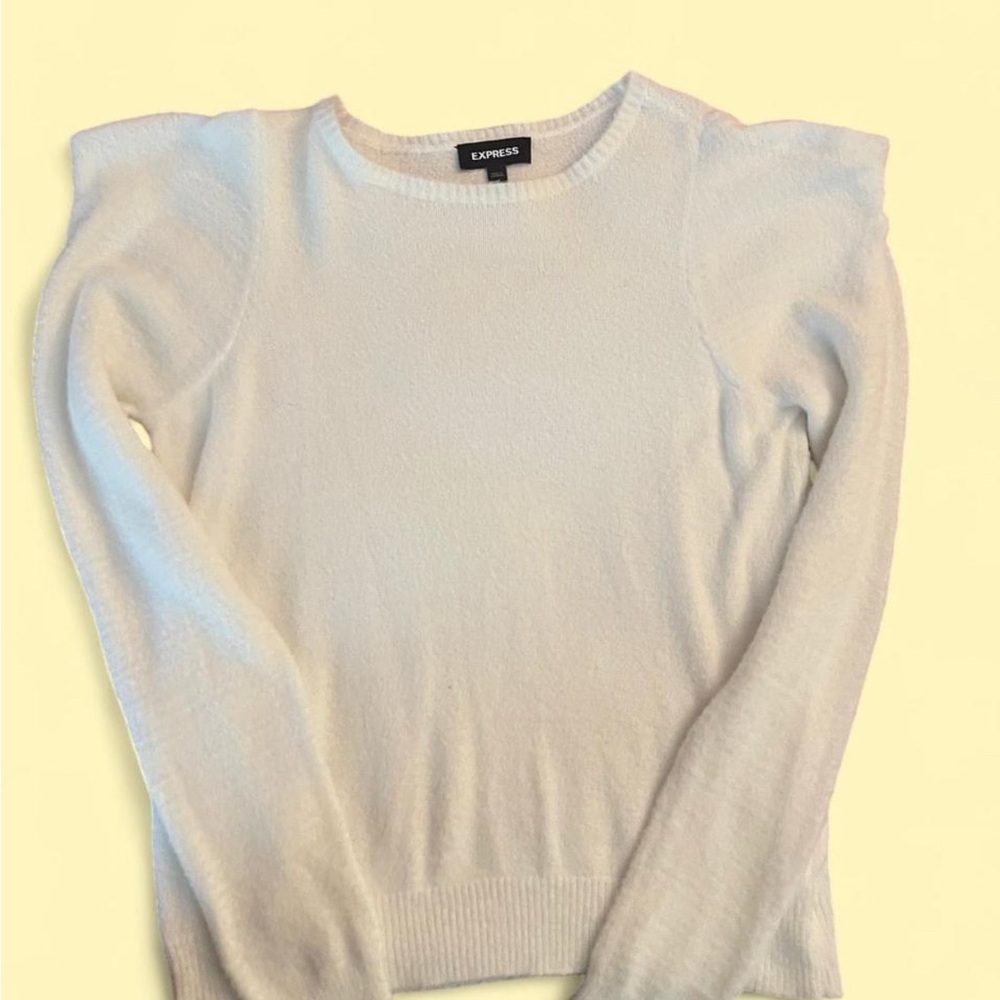 Express Women's Cream Crew Neck Sweater